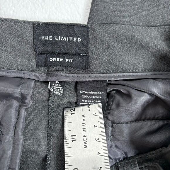 The Limited Drew Fit Womens Dress Pants Side Button Charcoal Gray Size 6 Cuffs - Picture 5 of 8